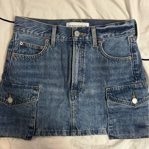 Denim forum cargo jean skirt